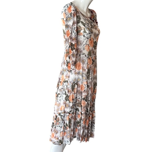 Anthropologie Meadow Rue Espalier Sheer Floral Embroidered Tunic Dress Size XS - Picture 7 of 14